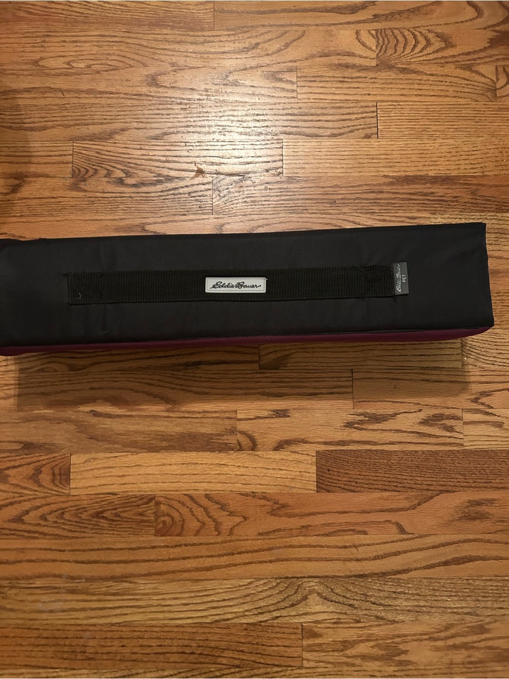 Eddie Bauer Roll Up Packable Foldable Black & Maroon Dog Bed Great for Traveling